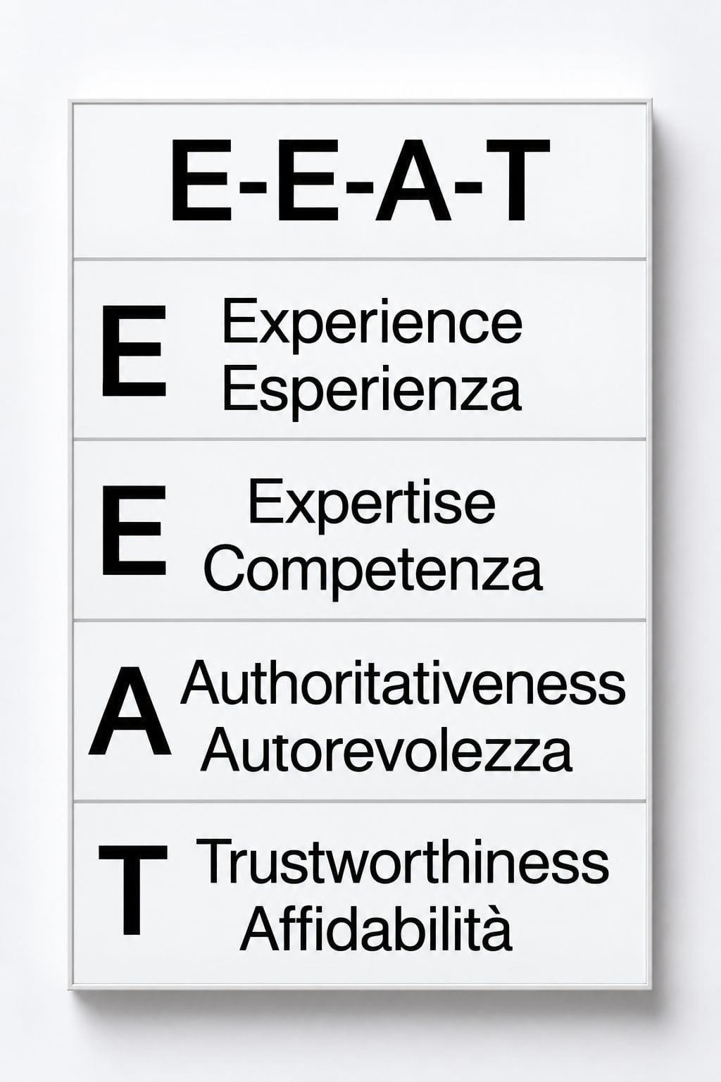 Esperienza - Competenza - Autorevolezza - Affidabilità