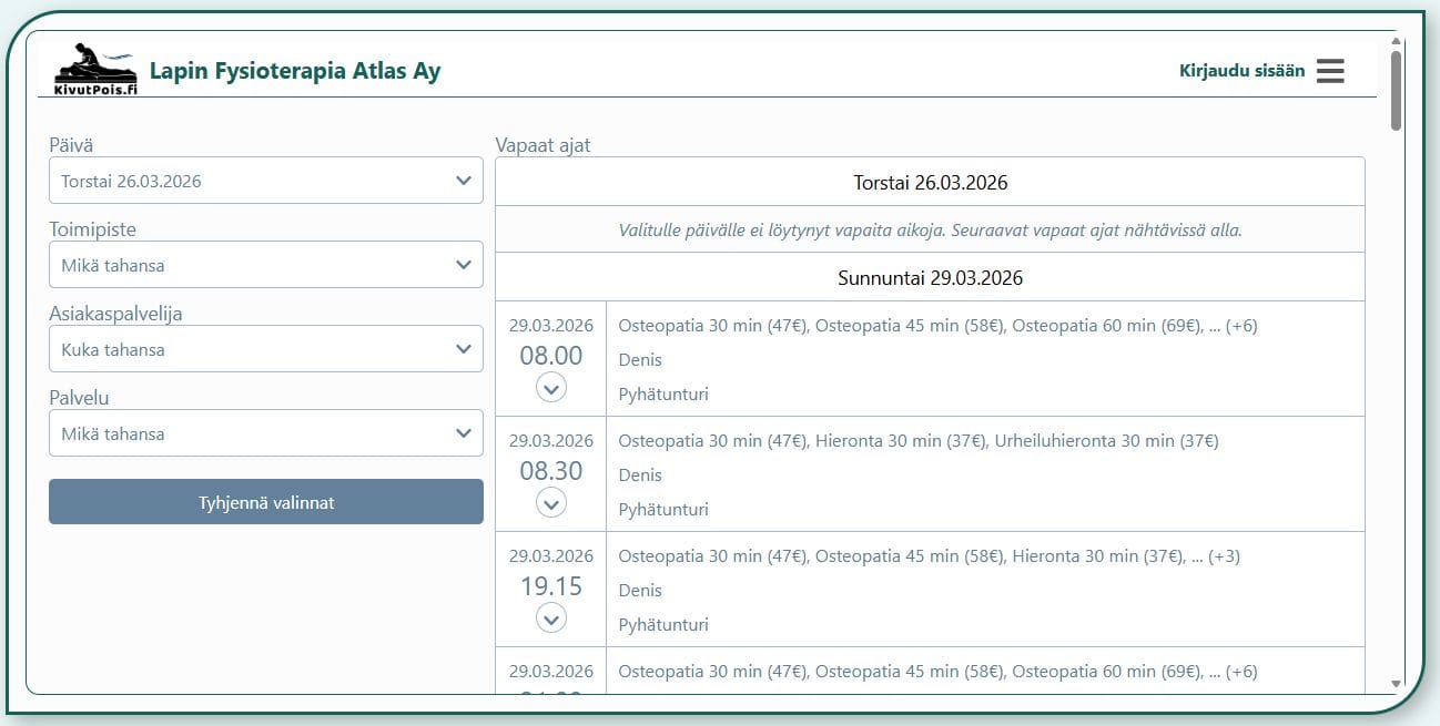 Prenotazioni direttamente sul sito