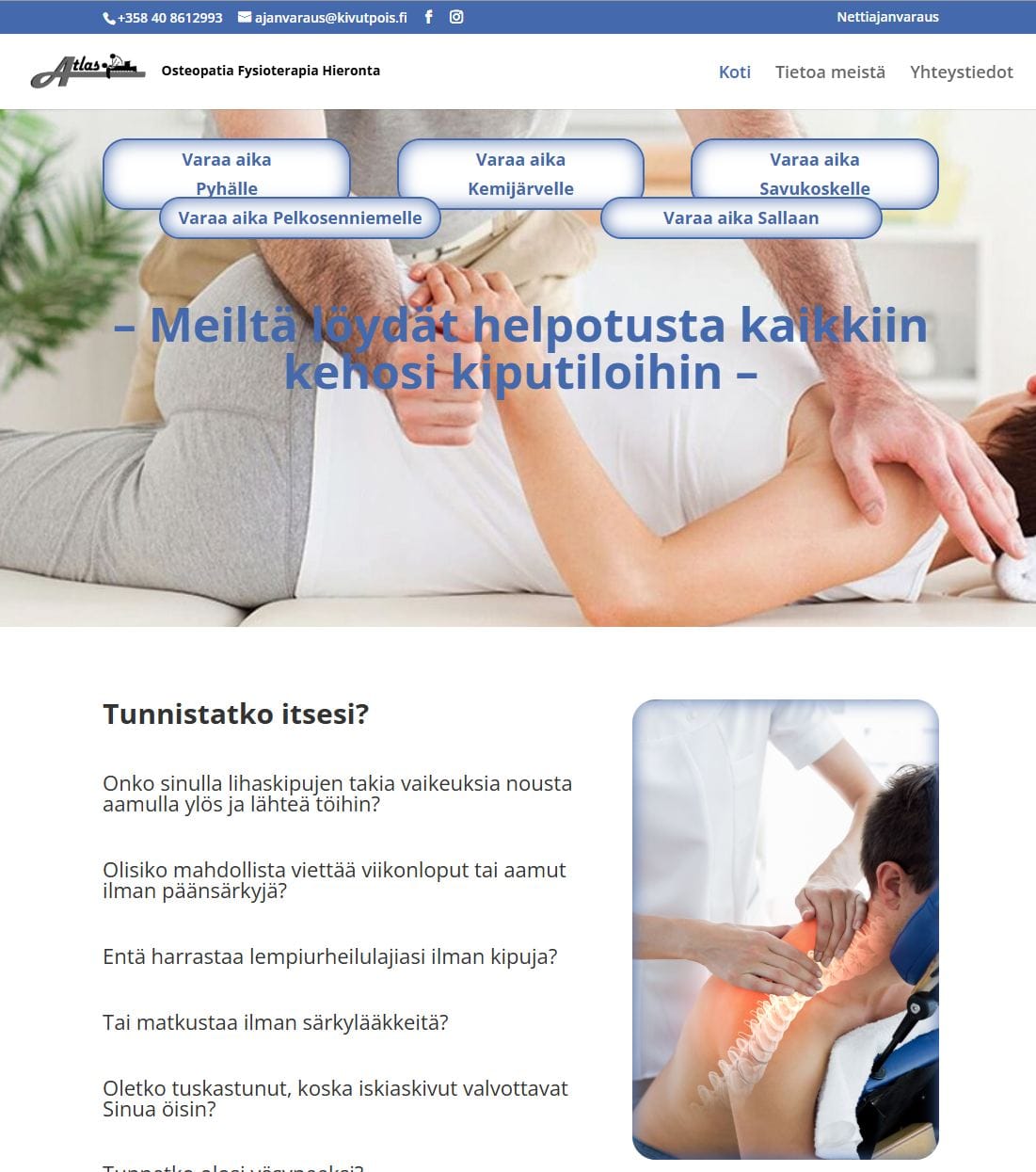 Il sito vecchio di kivutpois.fi da una immagine di archivio