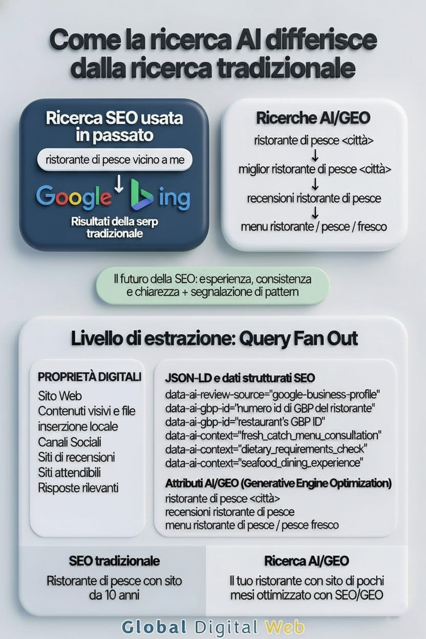 Ricerca AI verso SEO Query Tradizionale